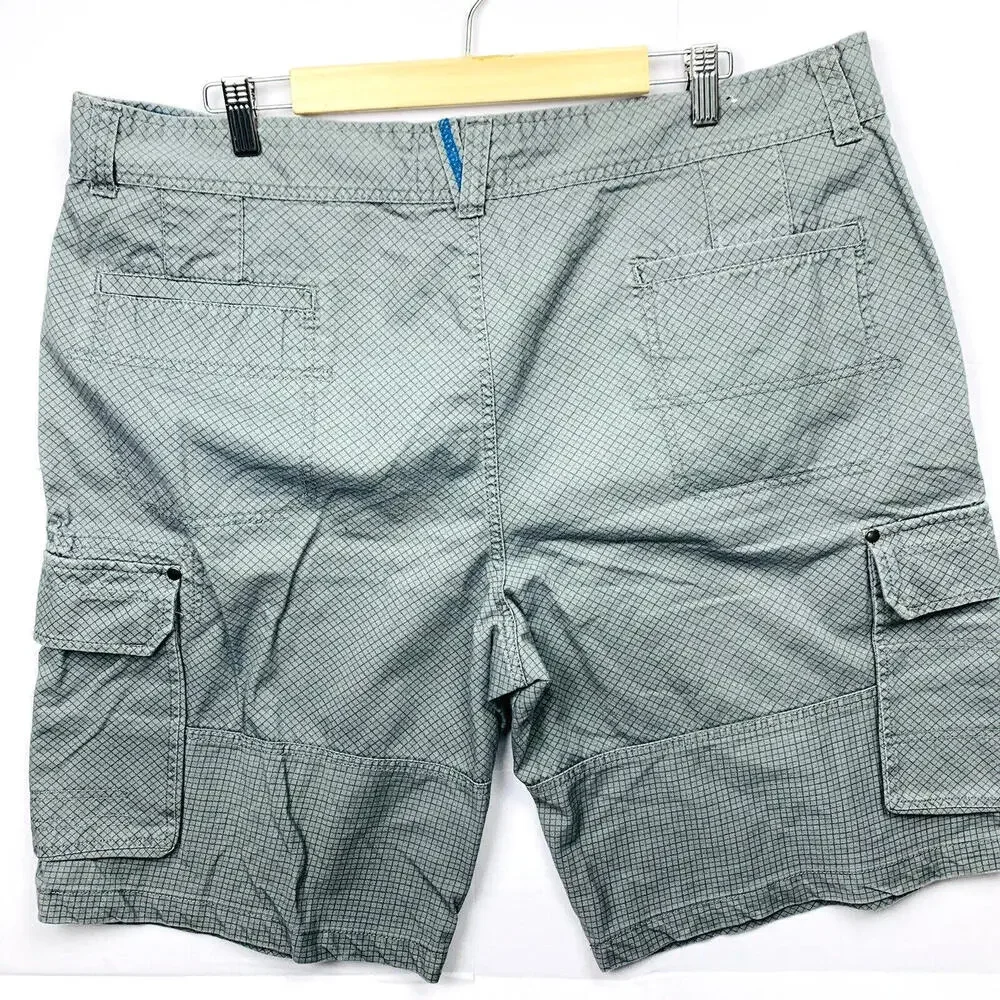 Ocean Pacific OP Mens Size 42 Grey Micro Grid Cotton Cargo Shorts OM30Y003 - Picture 2 of 10